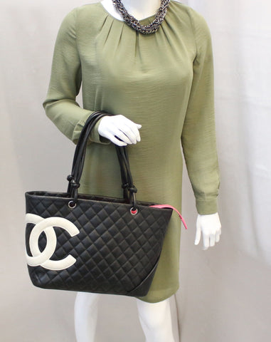 CHANEL Black Quilted Leather Large Cambon Tote Bag