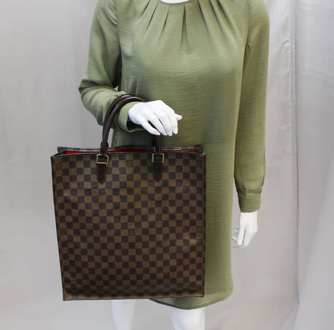 LOUIS VUITTON Damier Ebene Sac Plat Satchel Handbag