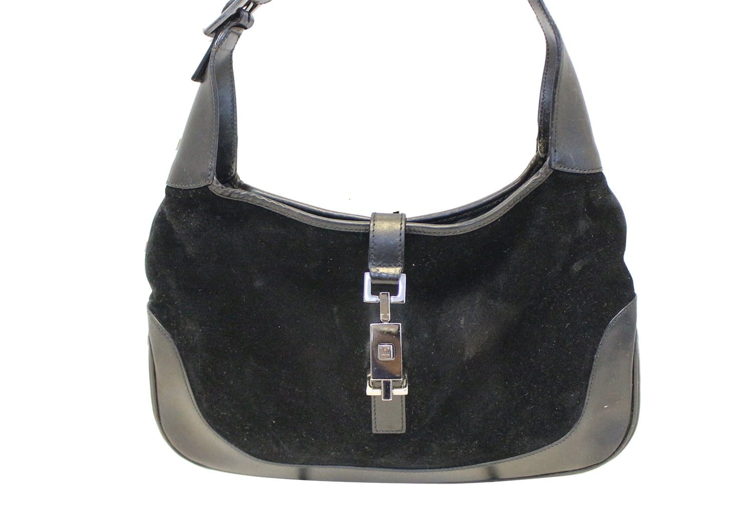 Vintage Gucci Jackie Leather Shoulder Bag In Black