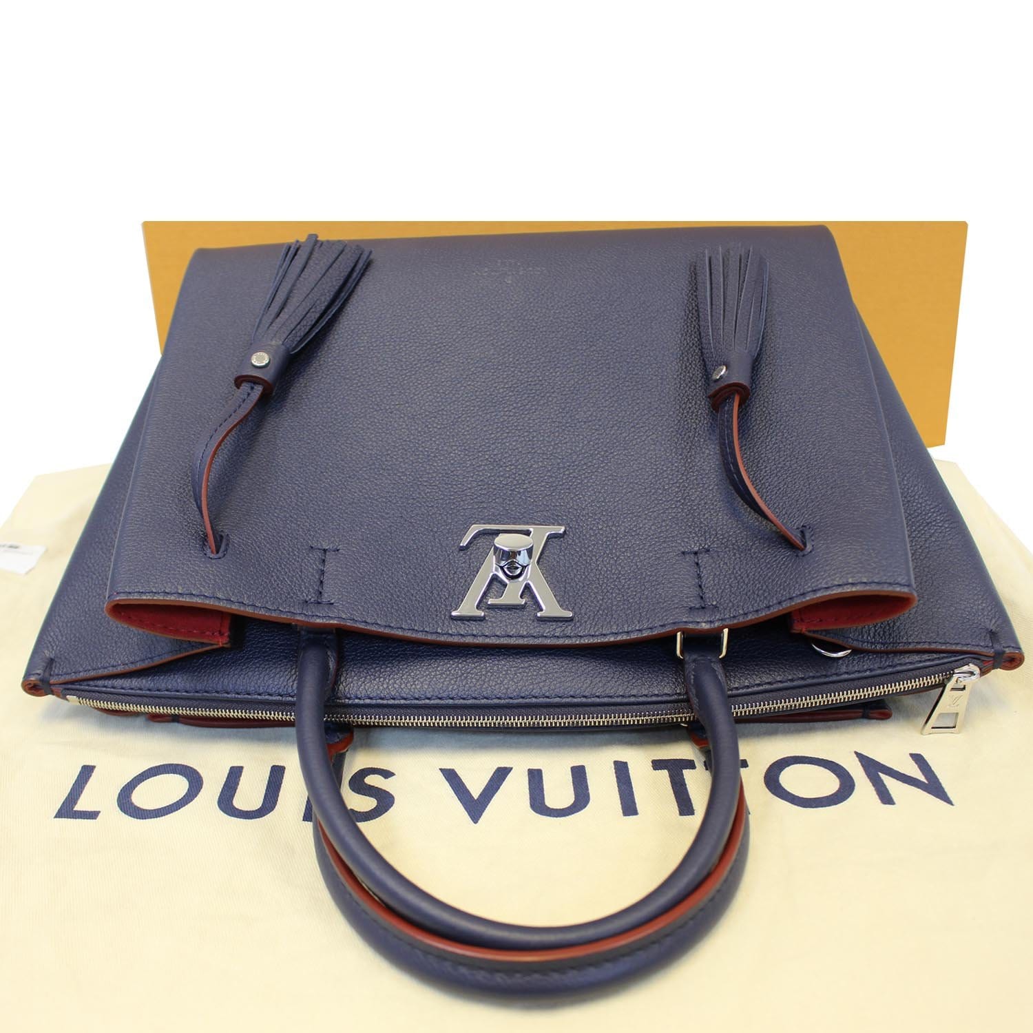 Louis Vuitton Lockme II With Accessories BB Marine/Rouge in Pebbled Leather  with Silver-tone - US