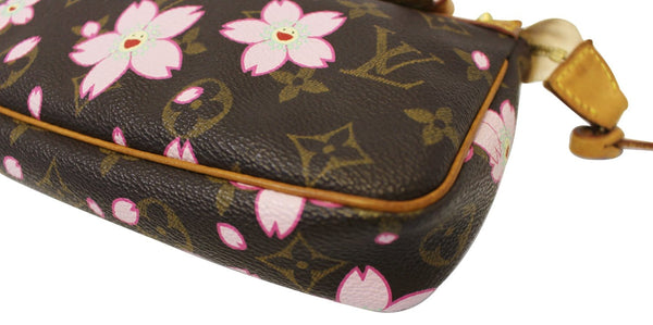 LOUIS VUITTON Monogram Cherry Blossom Pochette Accessoires Brown