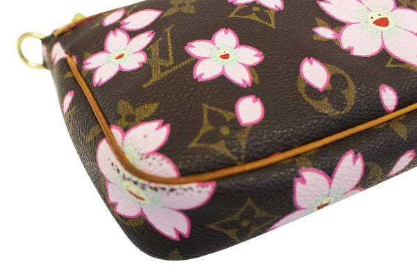 LOUIS VUITTON Monogram Cherry Blossom Pochette Accessoires Brown