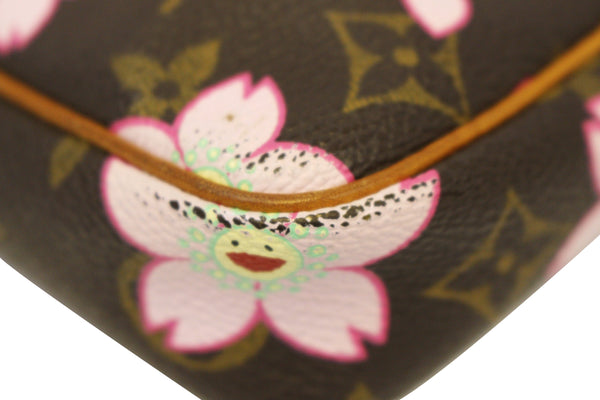 LOUIS VUITTON Monogram Cherry Blossom Pochette Accessoires Brown