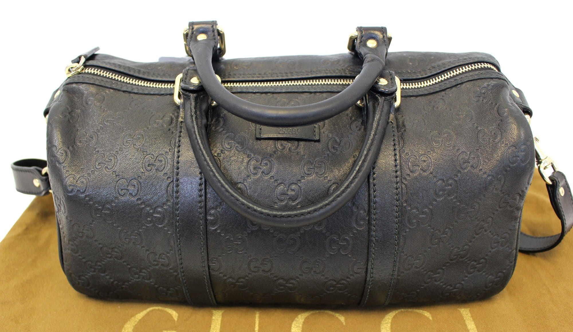 Boston leather handbag Gucci Black in Leather - 34781466