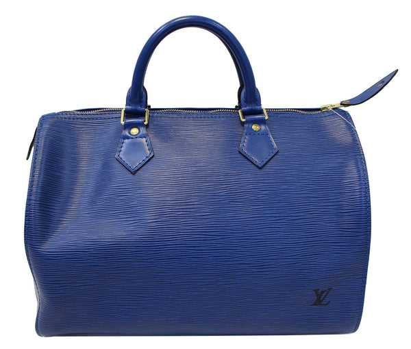 LOUIS VUITTON Epi Leather Blue Speedy 30 Satchel Bag