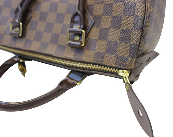 LOUIS VUITTON Damier Ebene Speedy 30 Brown Satchel Bag