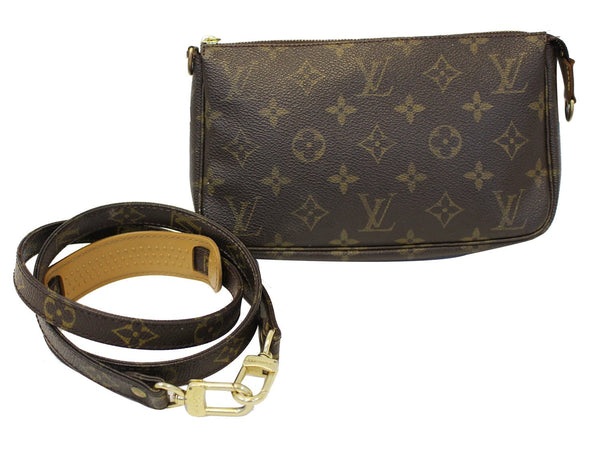 LOUIS VUITTON Monogram Canvas Pochette Accessoires Long Strap Pouch