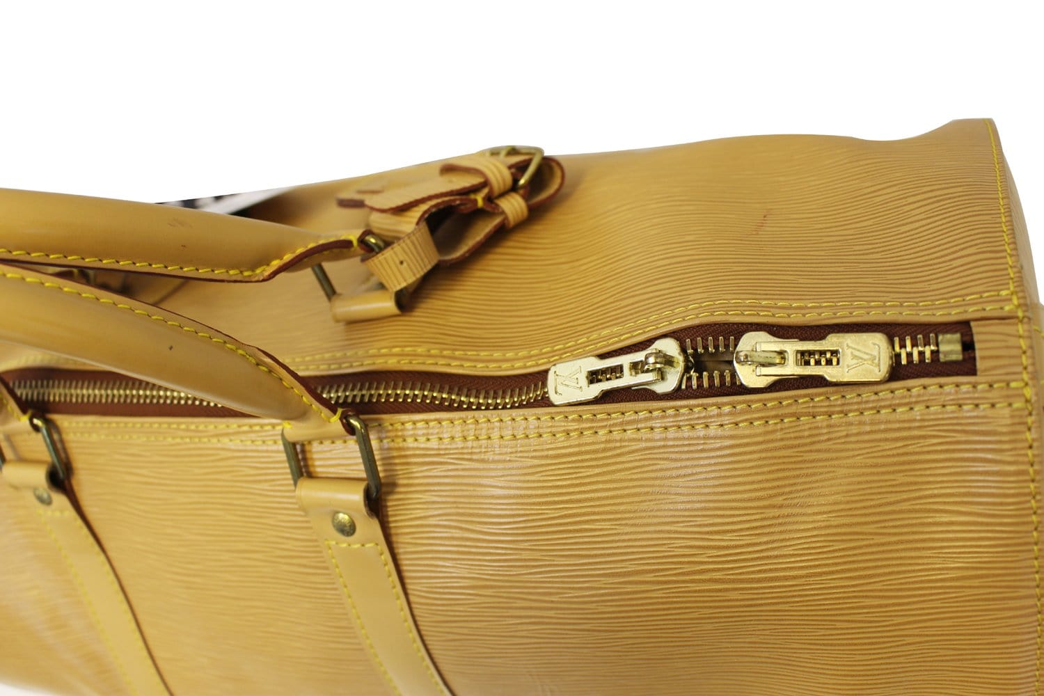 Louis Vuitton Keepol 50 Spo Mens Travel Bag Epi Boston Razor Yellow Women  'S