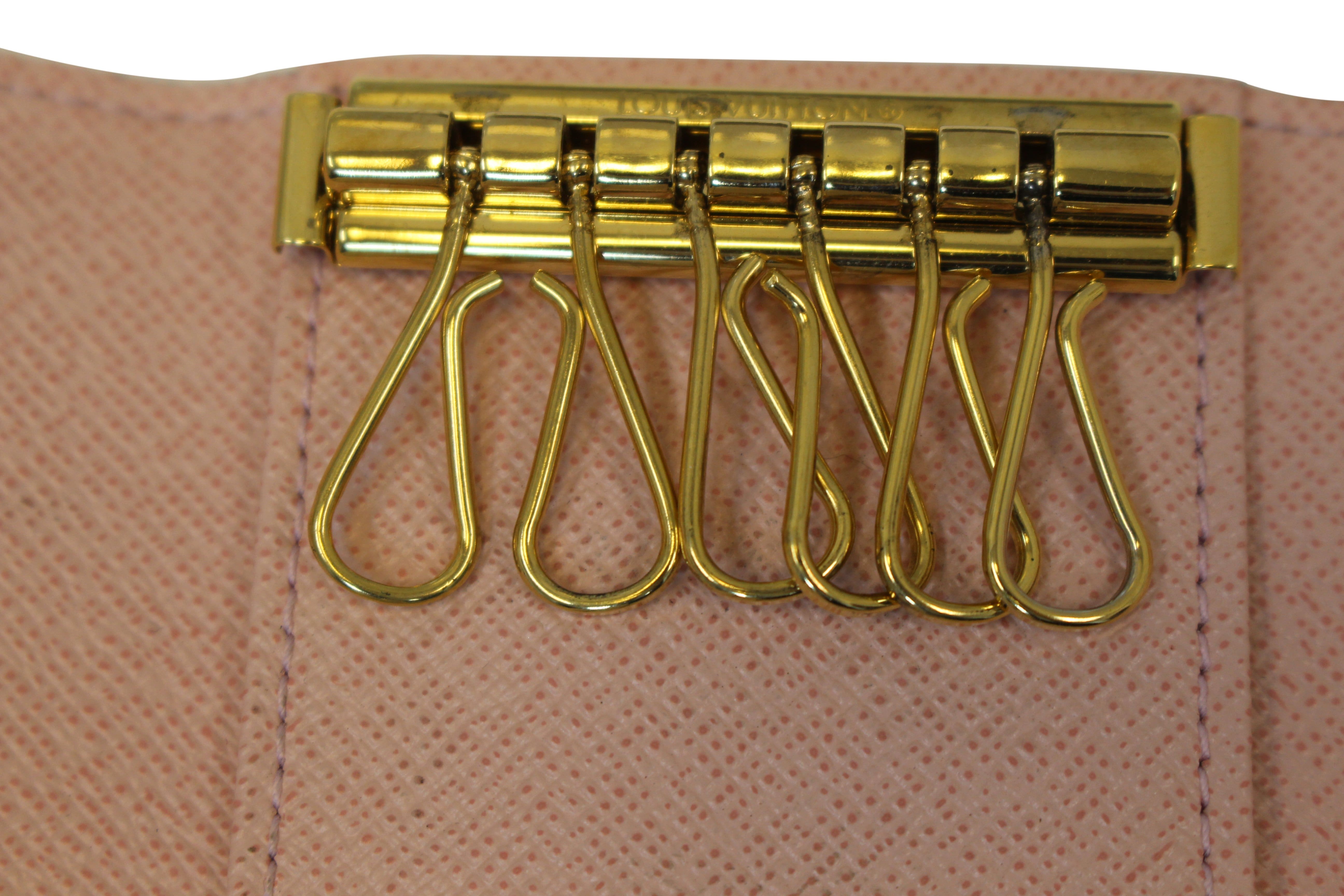 Louis Vuitton Key Holder Multicles 6 Damier Ebene Rose Ballerine in Coated  Canvas with Brass - US