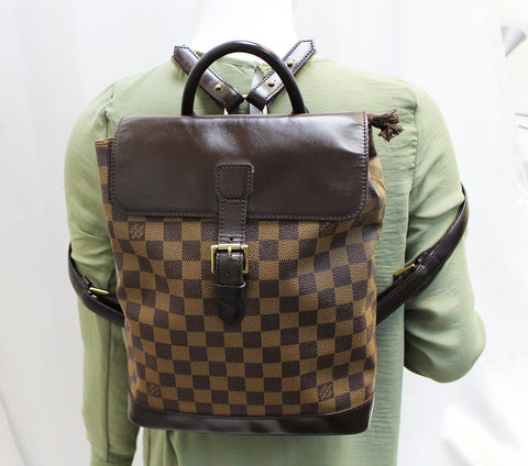 LOUIS VUITTON Damier Ebene SOHO Backpack Bag