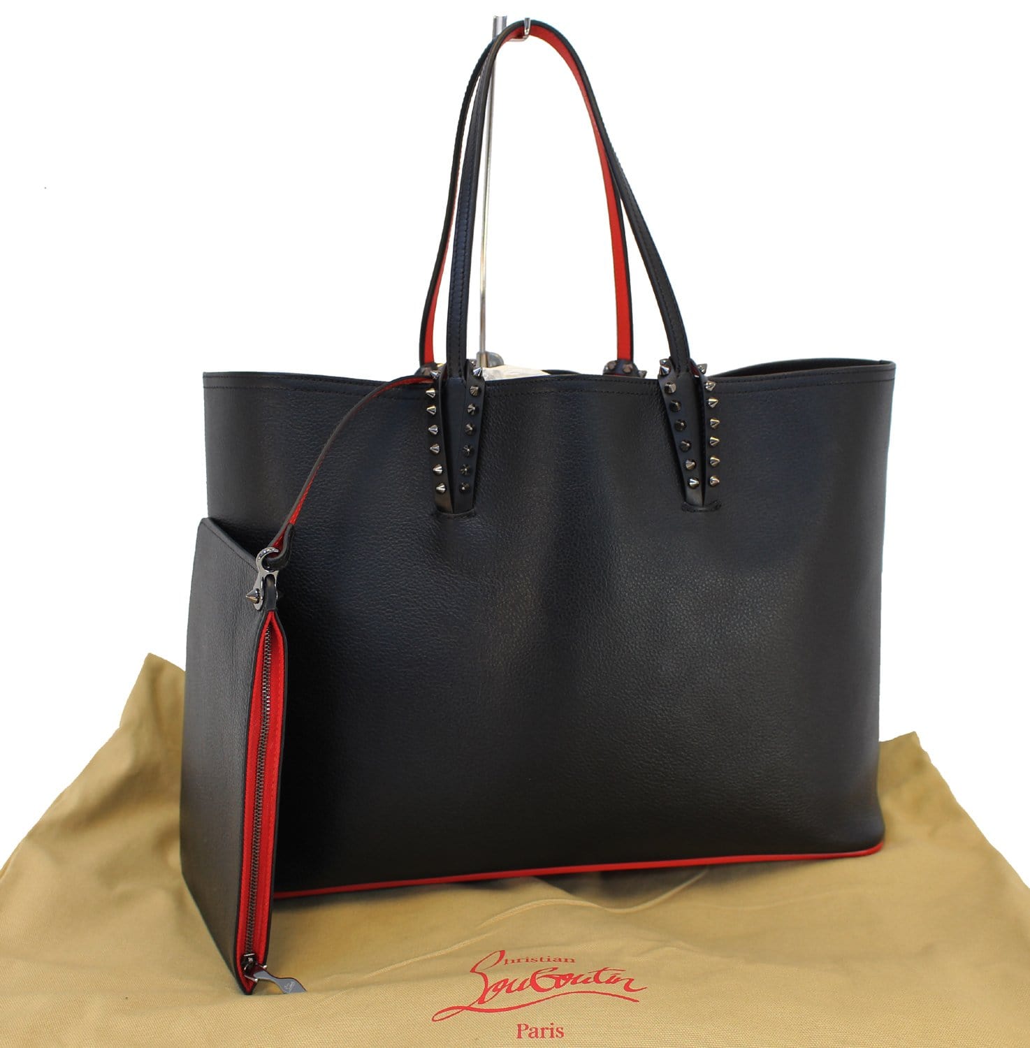 Christian Louboutin Kabata Tote Bag Black 1205187 Leather Studded