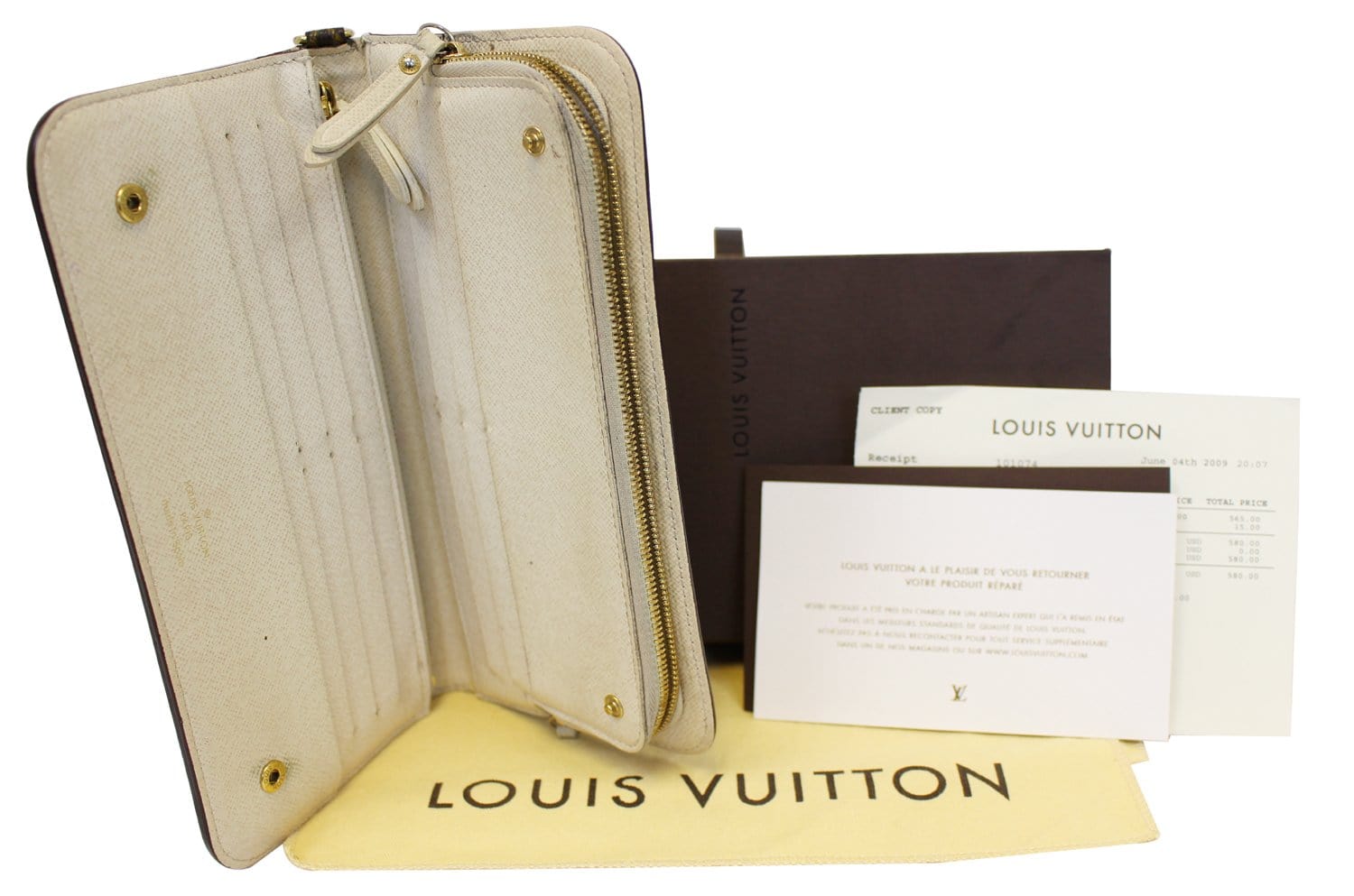 Louis Vuitton Monogram Papier Zippe Wallet Damaged 