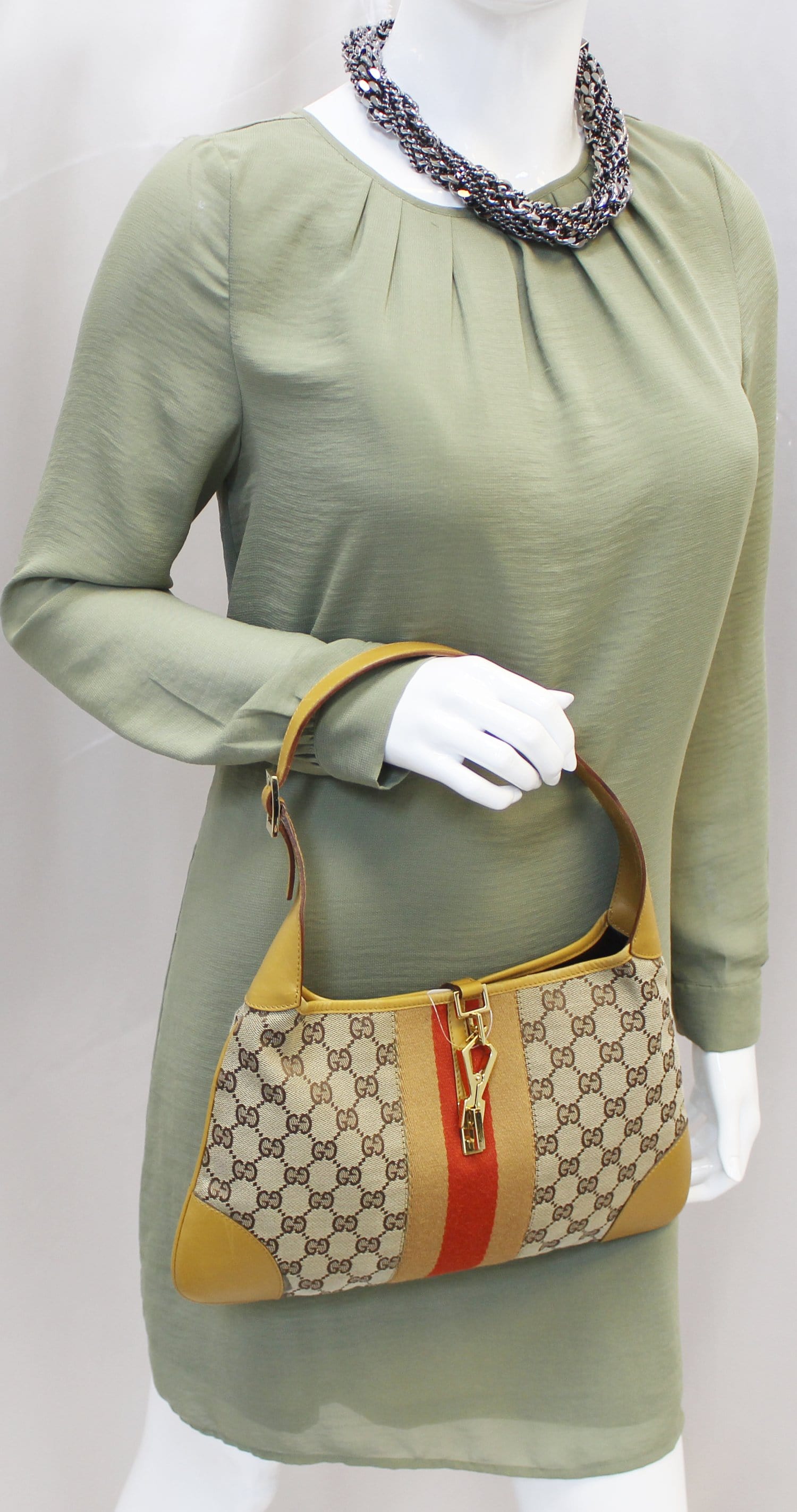 GUCCI Crystal GG/New Jackie/Bamboo Shoulder Bag coated canvas leather fedex  600