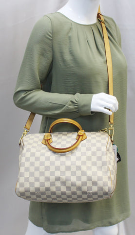 LOUIS VUITTON Damier Azur Speedy 30 Bandouliere Satchel Bag