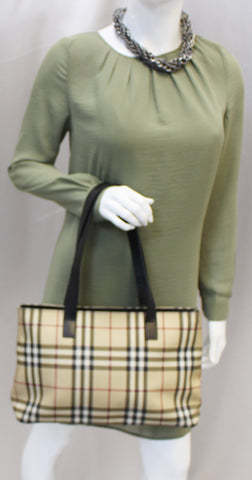 BURBERRY Nova Check Tote Shoulder Bag