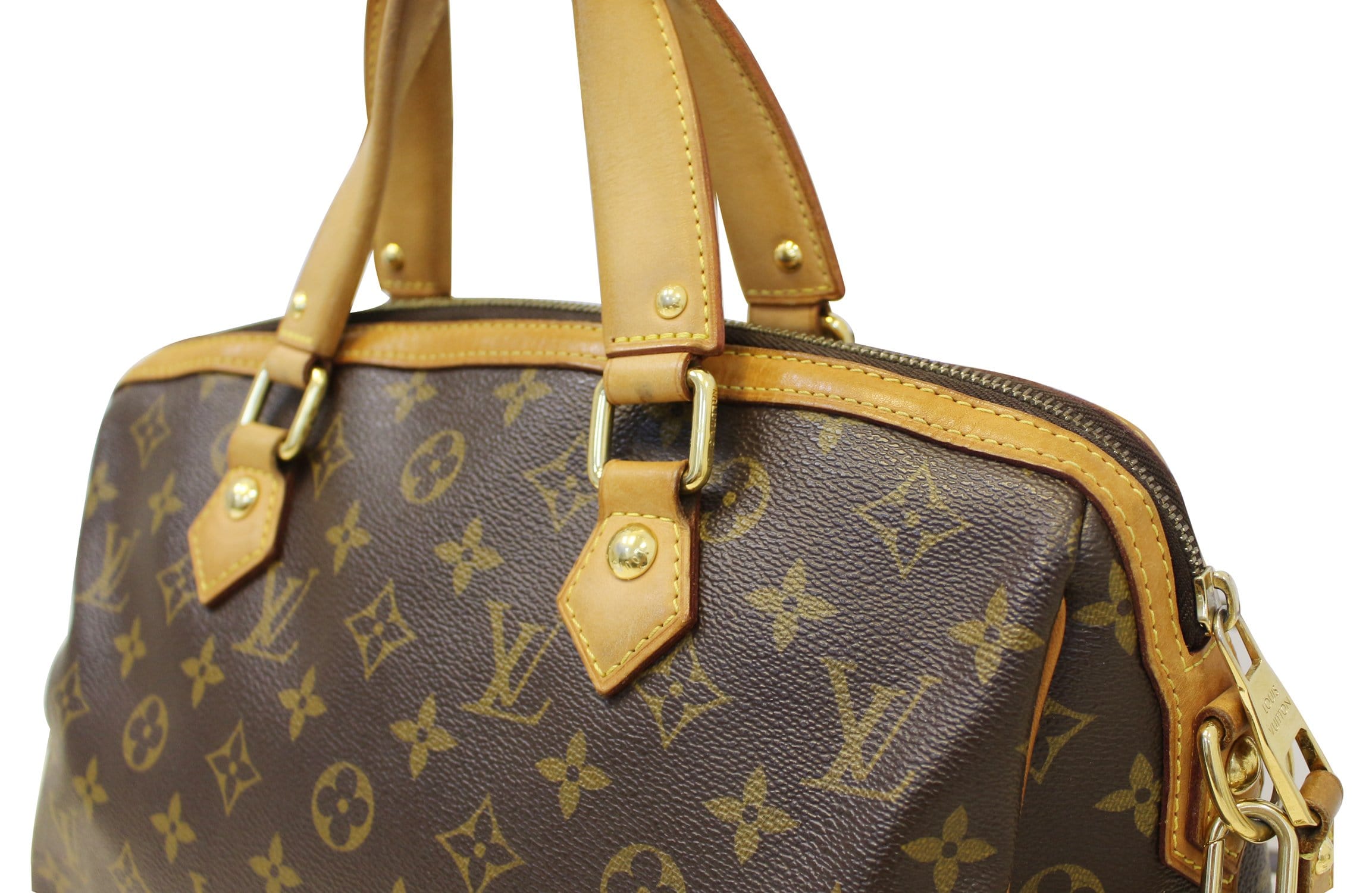 Louis Vuitton Brown Monogram Retiro PM Leather Cloth ref.206280