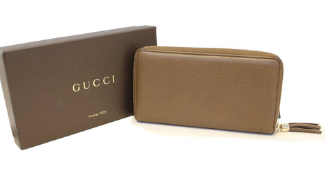 GUCCI Interlocking G Medium Brown Leather Long Wallet