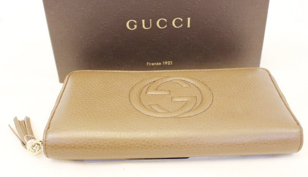 GUCCI Interlocking G Medium Brown Leather Long Wallet