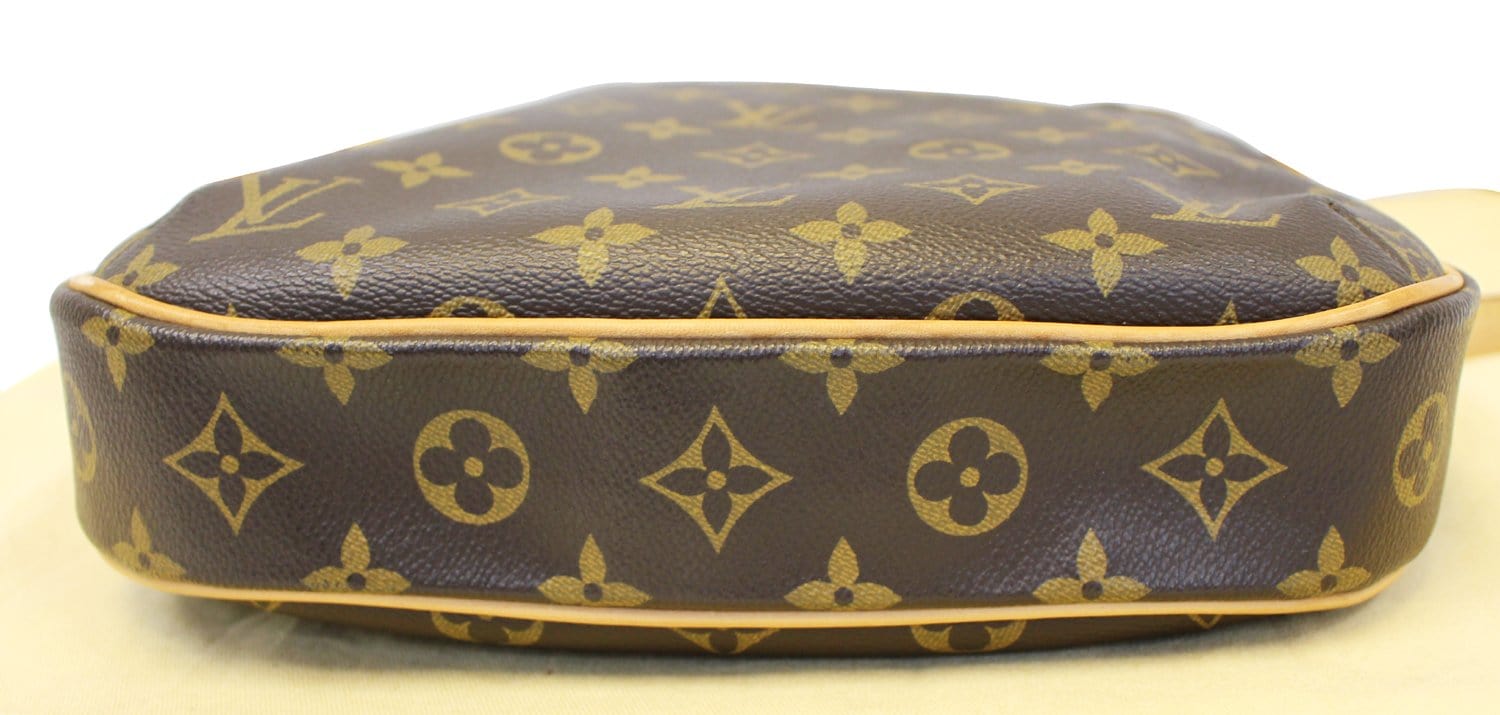 Louis Vuitton Brown Monogram Leather Medium Cylinder Satchel Bag Purse  7948-E
