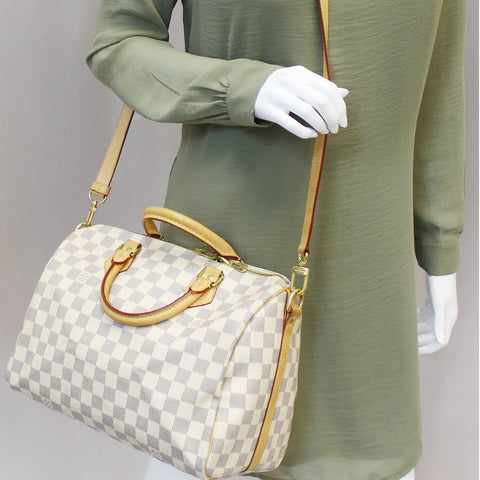 LOUIS VUITTON Speedy 30 Damier Azur  Bandouliere Satchel Bag