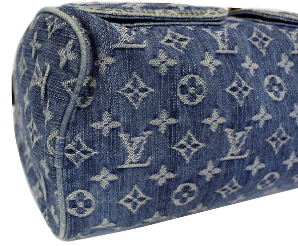 LOUIS VUITTON Blue Denim Monogram Neo Speedy Satchel Bag