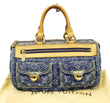 LOUIS VUITTON Blue Denim Monogram Neo Speedy Satchel Bag