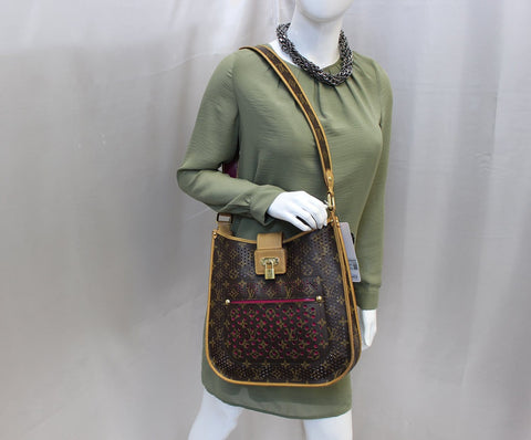 LOUIS VUITTON Fuchsia Monogram Perforated Musette Crossbody Bag