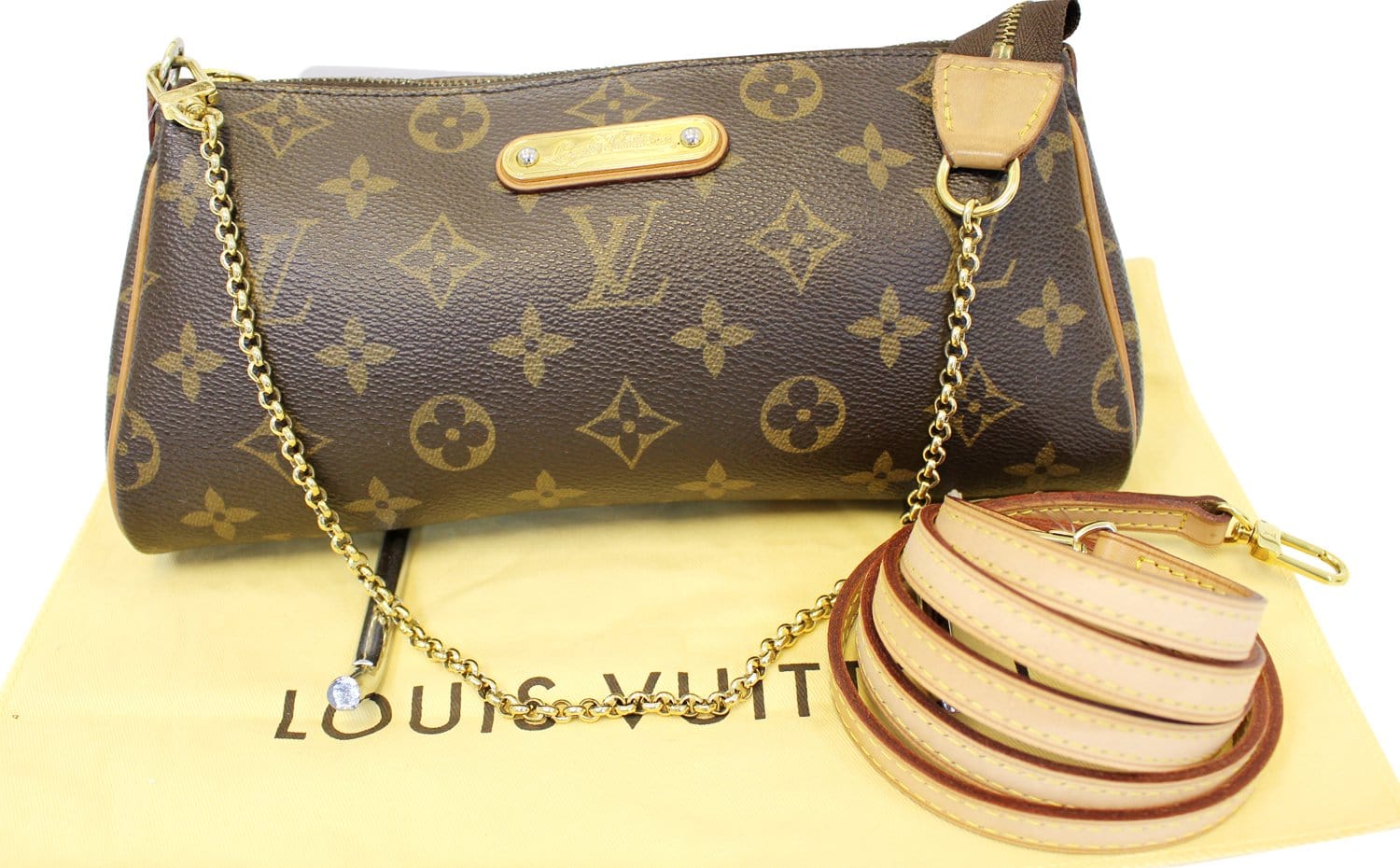 LOUIS VUITTON EVA CLUTCH MONOGRAM, Luxury, Bags & Wallets on Carousell
