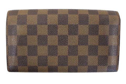 Louis Vuitton Sarah Damier Ebene Brown Wallet back view