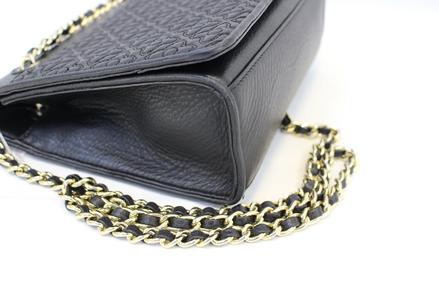 Tory Burch Black Leather Quilted Crossbody Gold Hardware Top Zip Bag
