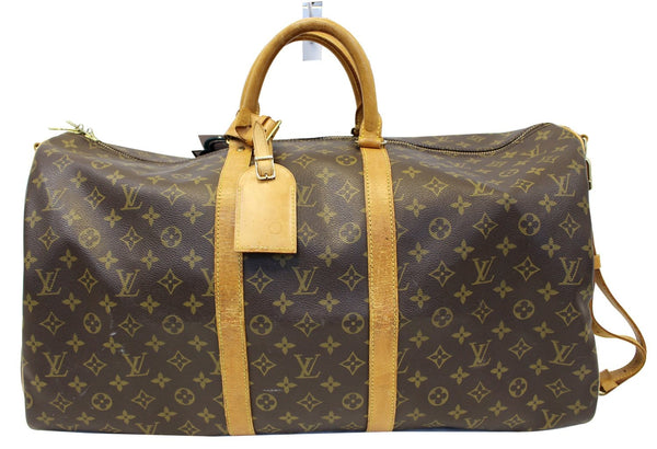 LOUIS VUITTON Monogram Keepall Bandouliere 55 Boston Bag