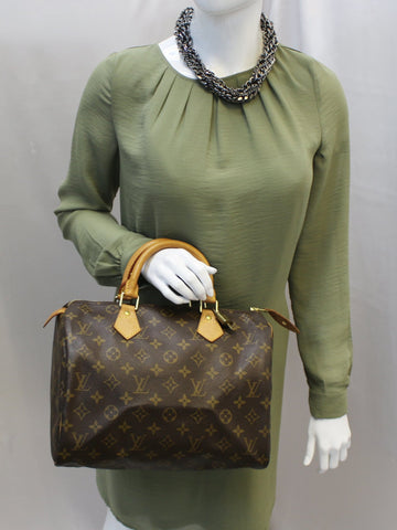 LOUIS VUITTON Monogram Canvas Speedy 30 Satchel Bag