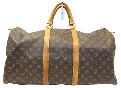 LOUIS VUITTON Monogram Canvas Keepall 55 Boston Bag