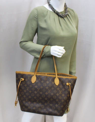 LOUIS VUITTON Monogram Canvas Neverfull MM Tote Shoulder Bag