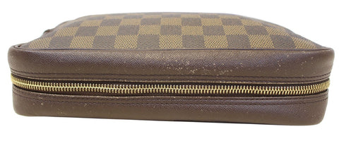 Louis Vuitton Damier Ebene Toilette Cosmetic Pouch front view