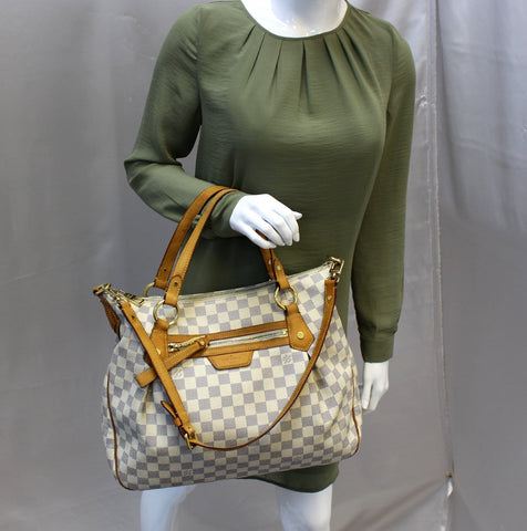 LOUIS VUITTON Evora MM Damier Azur Tote Shoulder Bag