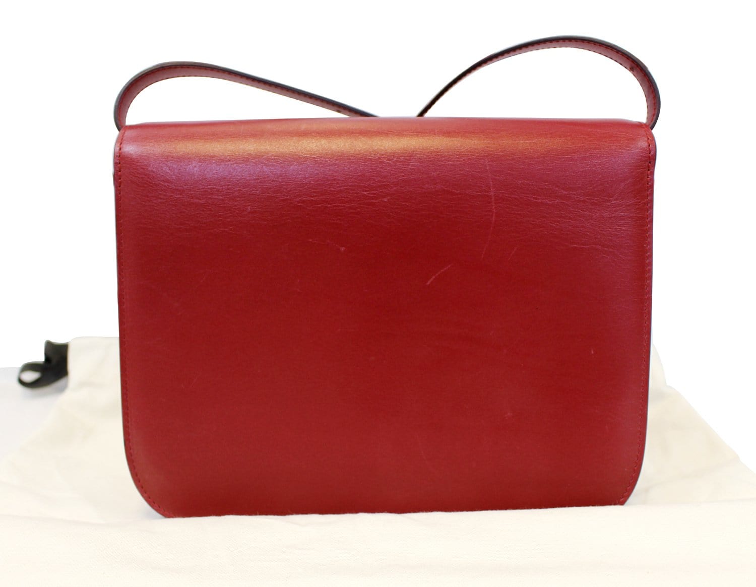 CELINE Box Calfskin Medium Classic Box Flap Bag Red 1259734