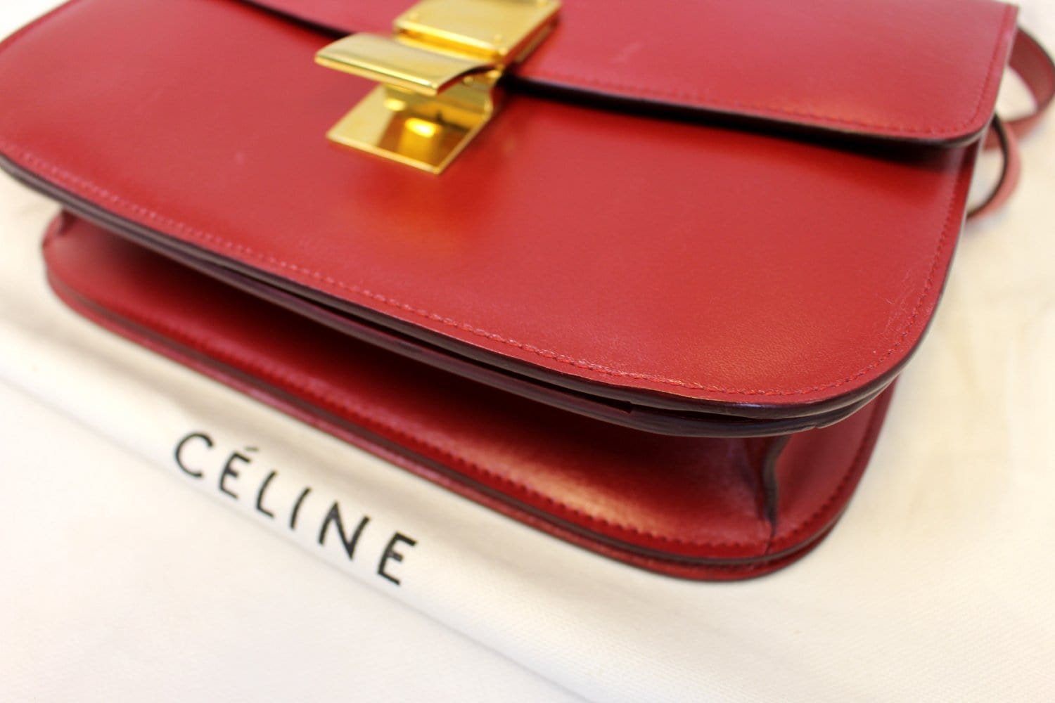 Celine Small Classic Box Bag - Red Crossbody Bags, Handbags - CEL248243