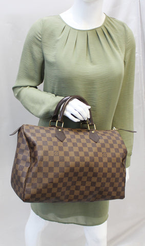 LOUIS VUITTON Damier Ebene Speedy 35 Satchel