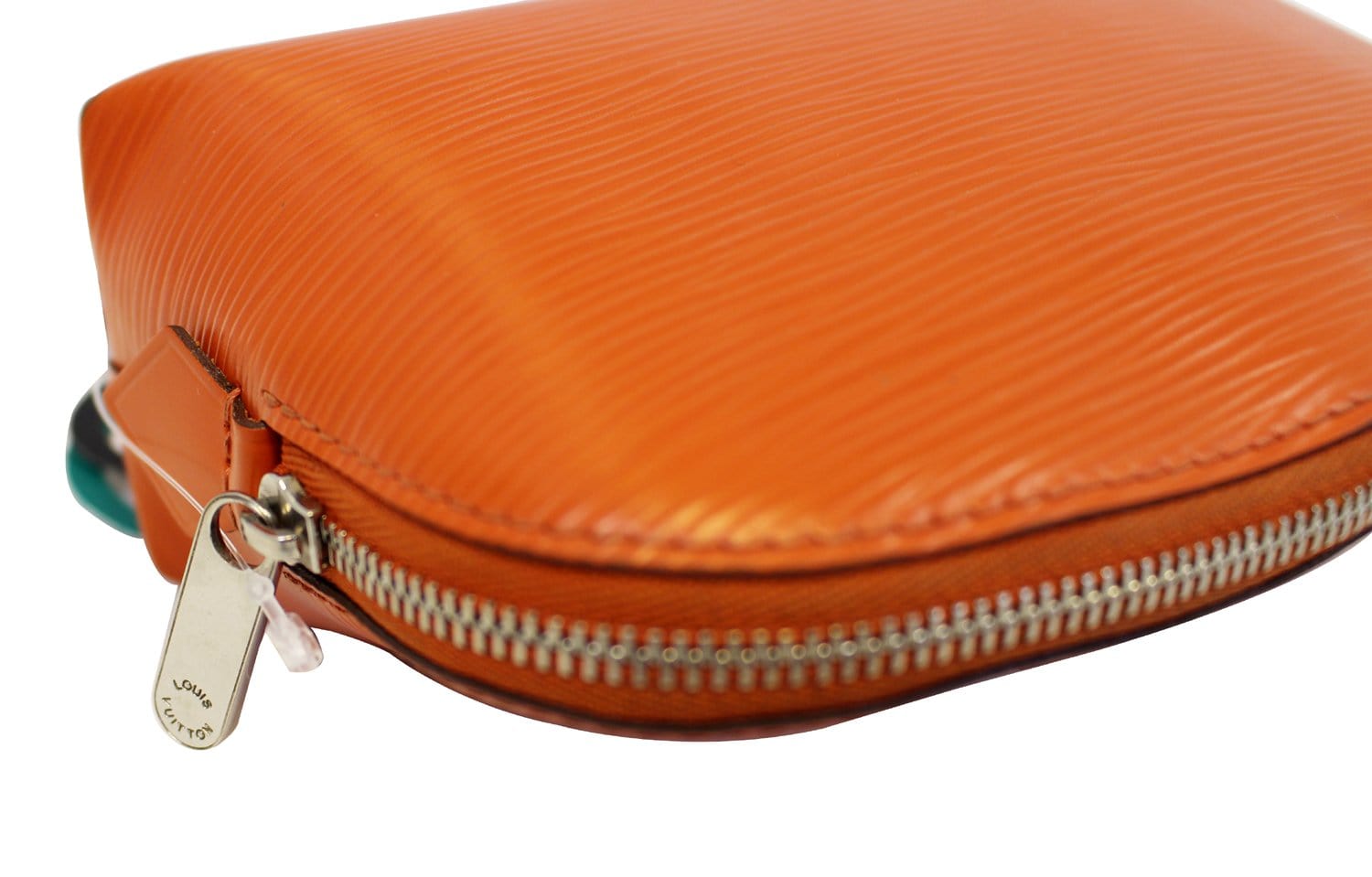 Louis Vuitton Cosmetic Pouch Orange Patent Leather Clutch Bag (Pre-Own