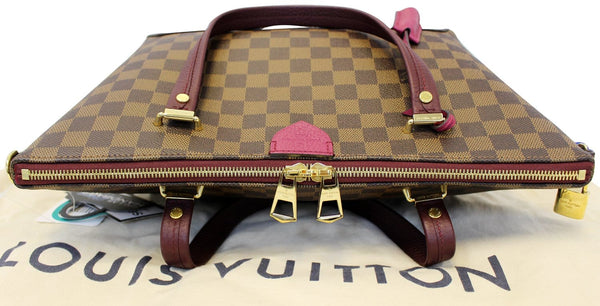 LOUIS VUITTON Damier Ebene Hyde Park Fuchsia Shoulder Handbag