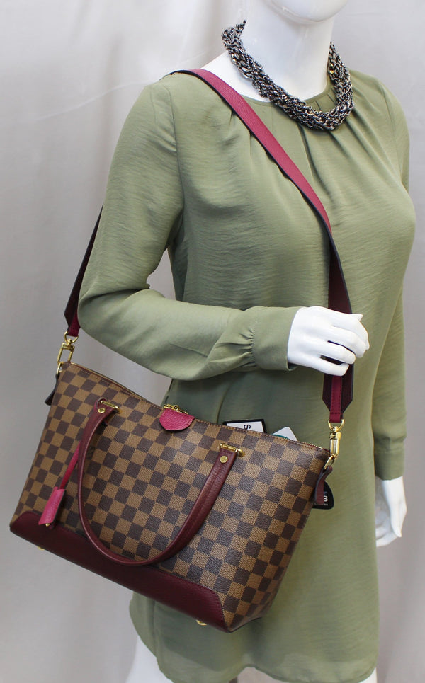 LOUIS VUITTON Damier Ebene Hyde Park Fuchsia Shoulder Handbag