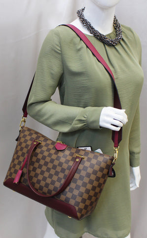 LOUIS VUITTON Damier Ebene Hyde Park Fuchsia Shoulder Handbag