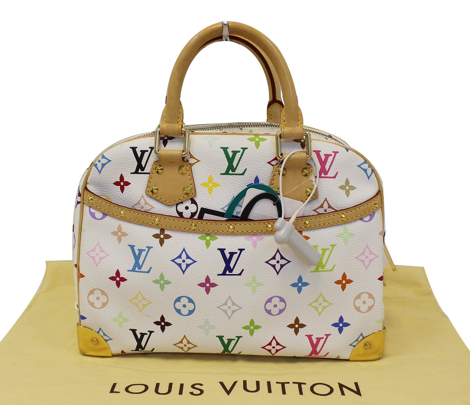 Louis Vuitton White Monogram Multicolor Trouville Bag - Yoogi's Closet