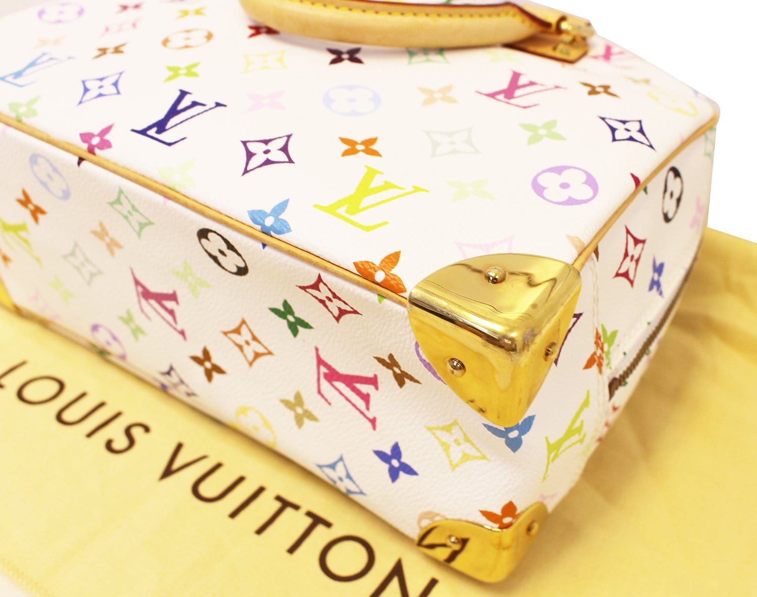 Louis Vuitton White Monogram Multicolor Trouville Bag.  Luxury, Lot  #56152