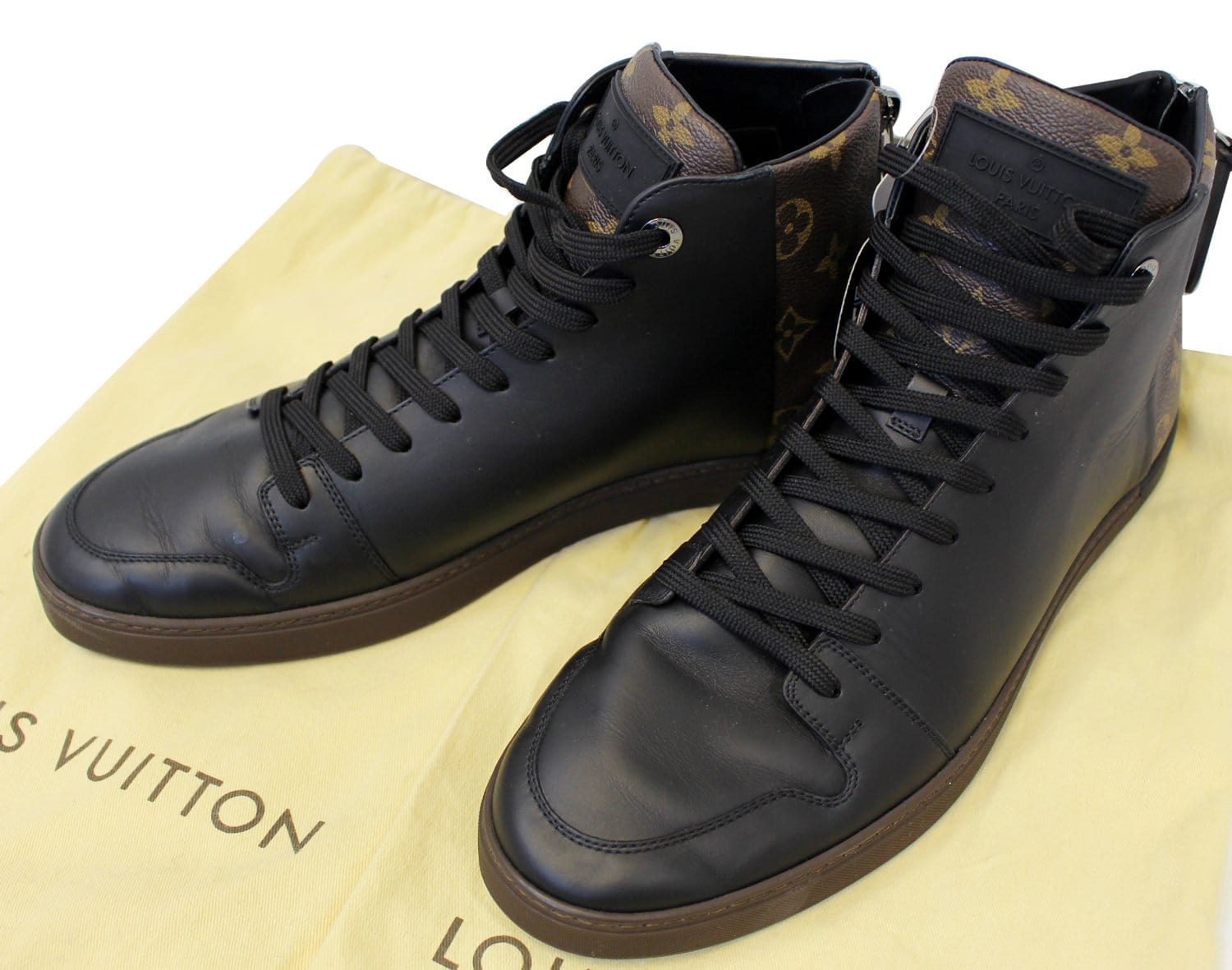Shop Louis Vuitton Monogram Street Style Leather Logo Sneakers