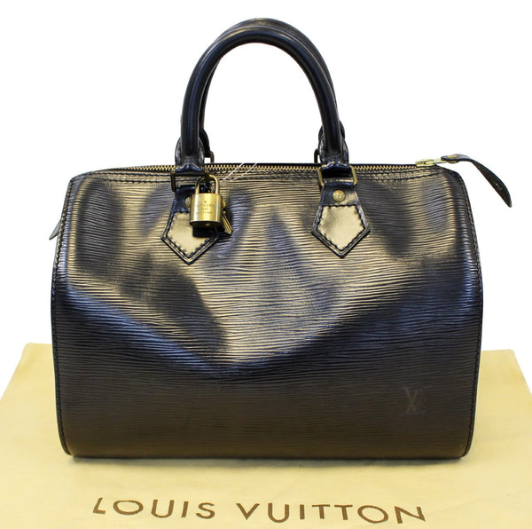 LOUIS VUITTON Black Epi Leather Speedy 25 Satchel Handbag