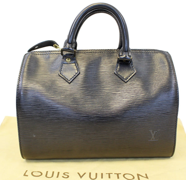 LOUIS VUITTON Black Epi Leather Speedy 25 Satchel Handbag