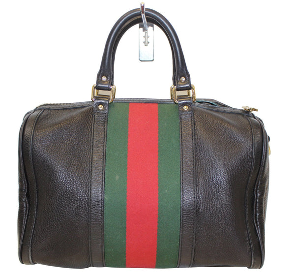 GUCCI Vintage Web Medium Boston Bag with Signature Web