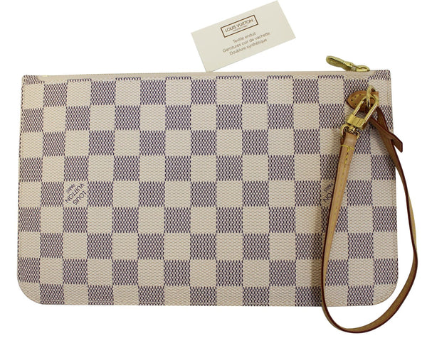 LOUIS VUITTON Damier Azur Neverfull GM Pochette Wristlet